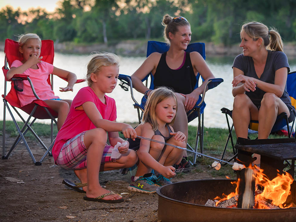 Photo of family camping.